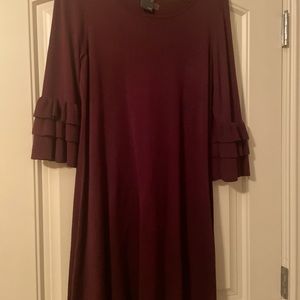 Burgundy sweater dress. Perfect condition Large/loose fit & triple bell sleeves